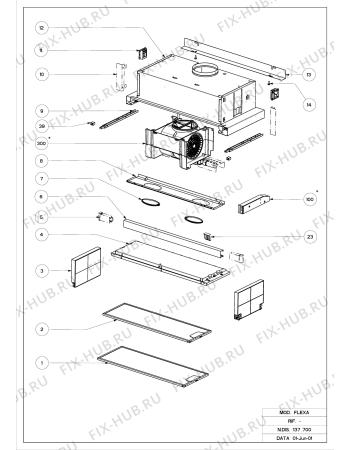 Взрыв-схема вытяжки Beko CTB 6407 X (8912740200) - 6407X